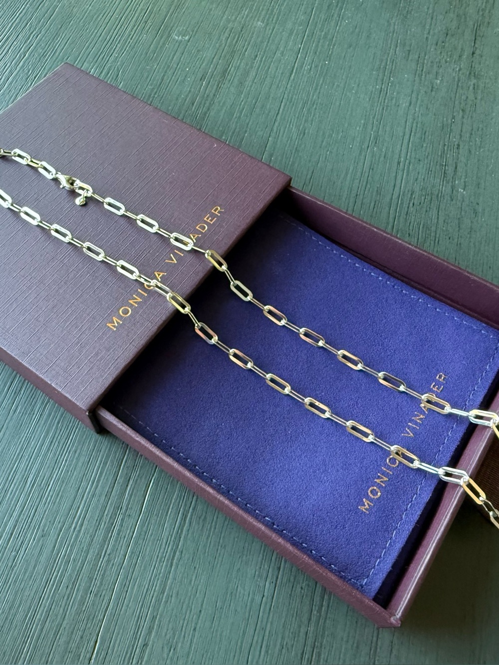 Monica Vinader Bold Paperclip Chain Necklace Sterling Silver 20” NWOT